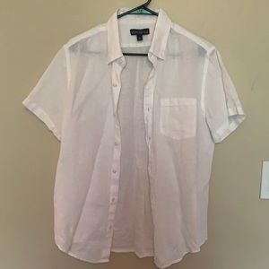 J Crew light summer white button down short sleeve